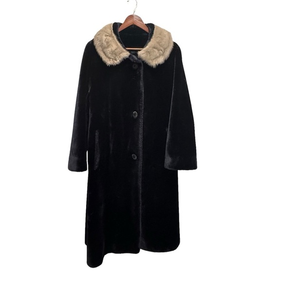 Vintage Union Label Faux Fur Pennylane Coat 3/4 Sleeves Size Large - Picture 1 of 15